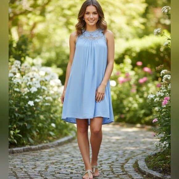 Altar'd State Womens Blue Casual dress halter Neck, size M - Picture 1 of 15